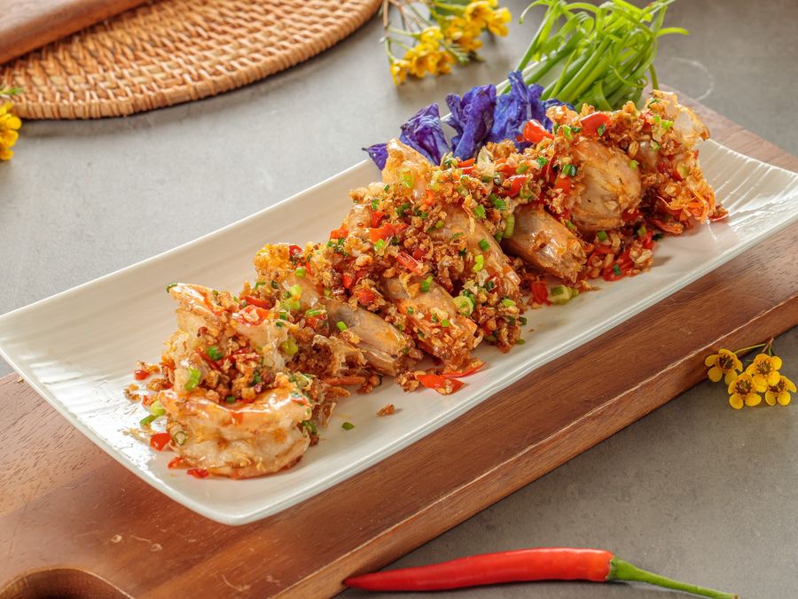 กุ้งทอดกระเทียมพริกไทย